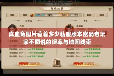 真血兔图片藏着多少私服版本密码老玩家不愿说的爆率与地图线索