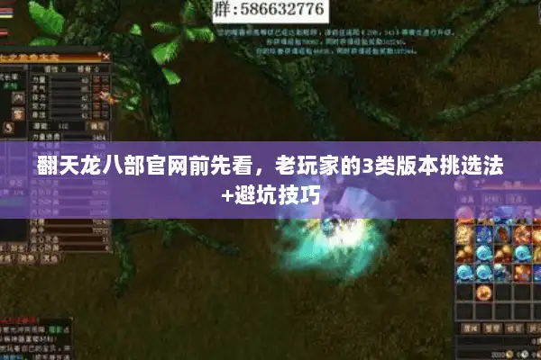 翻天龙八部官网前先看，老玩家的3类版本挑选法+避坑技巧