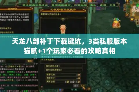 天龙八部补丁下载避坑，3类私服版本猫腻+1个玩家必看的攻略真相