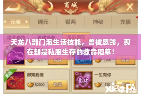 天龙八部门派生活技能,曾被忽略,现在却是私服生存的救命稻草! 天龙八部门派生活技能,曾被忽略,现在却是私服生存的救命稻草!