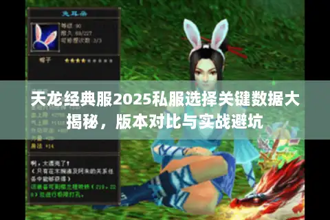 天龙经典服2025私服选择关键数据大揭秘，版本对比与实战避坑