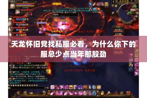天龙怀旧党找私服必看，为什么你下的服总少点当年那股劲