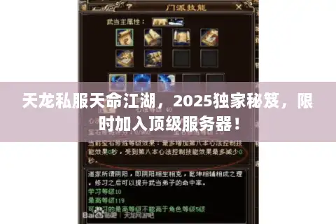 天龙私服天命江湖,2025独家秘笈,限时加入顶级服务器! 天龙私服天命江湖,2025独家秘笈,限时加入顶级服务器!