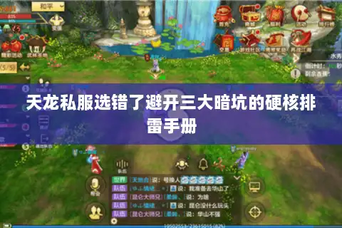 天龙私服选错了避开三大暗坑的硬核排雷手册