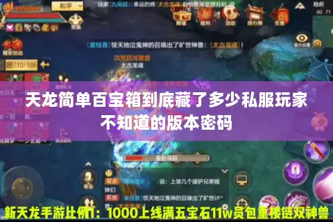 天龙简单百宝箱到底藏了多少私服玩家不知道的版本密码