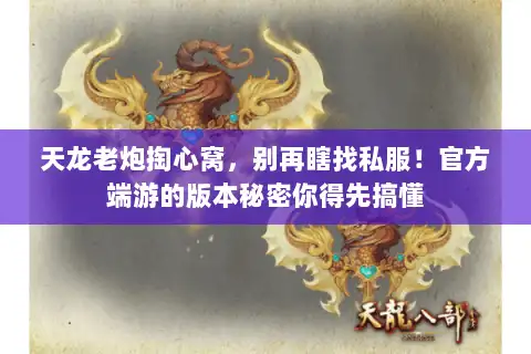 天龙老炮掏心窝，别再瞎找私服！官方端游的版本秘密你得先搞懂