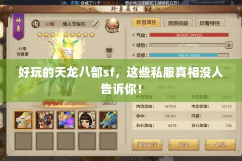 好玩的天龙八部sf，这些私服真相没人告诉你！