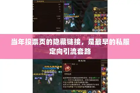 当年投票页的隐藏链接，是最早的私服定向引流套路