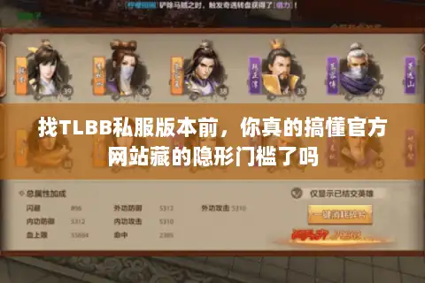 找TLBB私服版本前，你真的搞懂官方网站藏的隐形门槛了吗