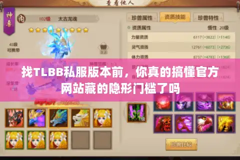 找TLBB私服版本前，你真的搞懂官方网站藏的隐形门槛了吗