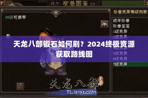 天龙八部锻石如何刷?2024终极资源获取路线图 天龙八部锻石如何刷?2024终极资源获取路线图