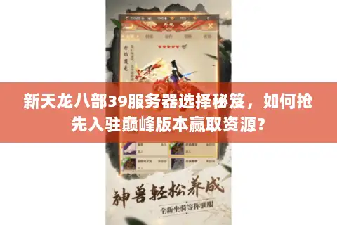 新天龙八部39服务器选择秘笈,如何抢先入驻巅峰版本赢取资源? 新天龙八部39服务器选择秘笈,如何抢先入驻巅峰版本赢取资源?