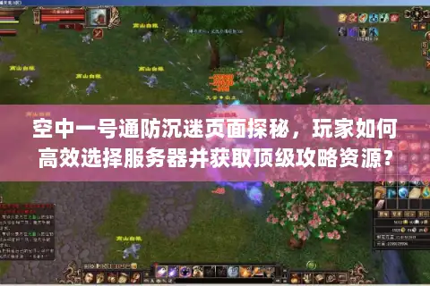 空中一号通防沉迷页面探秘，玩家如何高效选择服务器并获取顶级攻略资源？