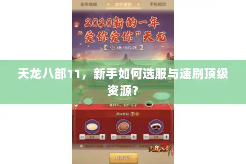 天龙八部11，新手如何选服与速刷顶级资源？