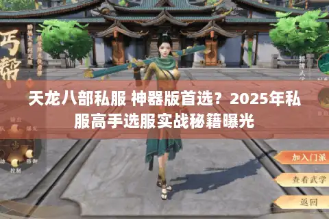 天龙八部私服 神器版首选？2025年私服高手选服实战秘籍曝光