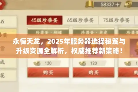 永恒天龙，2025年服务器选择秘笈与升级资源全解析，权威推荐新策略！