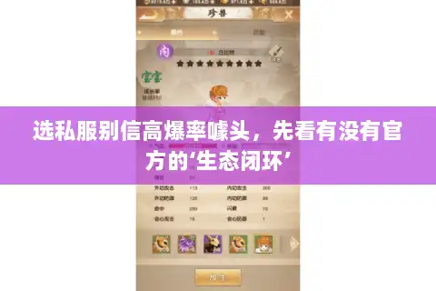 选私服别信高爆率噱头，先看有没有官方的‘生态闭环’