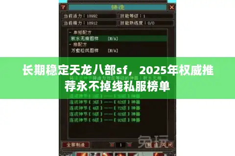 长期稳定天龙八部sf，2025年权威推荐永不掉线私服榜单