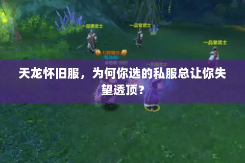天龙怀旧服，为何你选的私服总让你失望透顶？