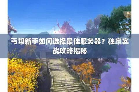 丐帮新手如何选择最佳服务器？独家实战攻略揭秘