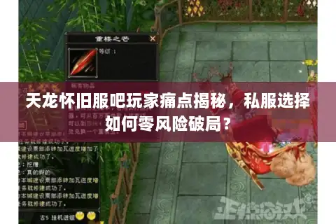 天龙怀旧服吧玩家痛点揭秘，私服选择如何零风险破局？