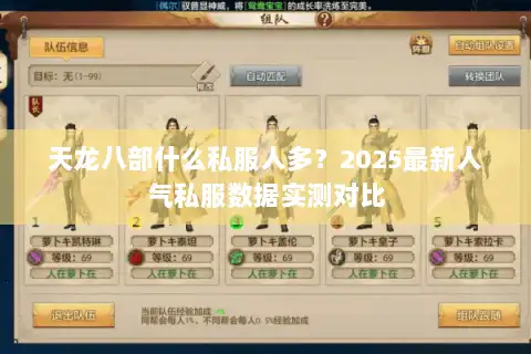 天龙八部什么私服人多?2025最新人气私服数据实测对比 天龙八部什么私服人多?2025最新人气私服数据实测对比