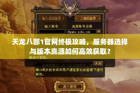 天龙八部1官网终极攻略，服务器选择与版本资源如何高效获取？