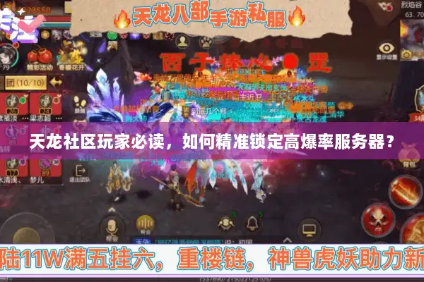 天龙社区玩家必读，如何精准锁定高爆率服务器？