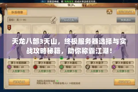 天龙八部3天山,终极服务器选择与实战攻略秘籍,助你称霸江湖! 天龙八部3天山,终极服务器选择与实战攻略秘籍,助你称霸江湖!
