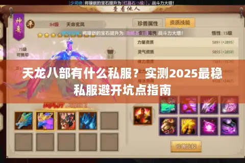 天龙八部有什么私服？实测2025最稳私服避开坑点指南