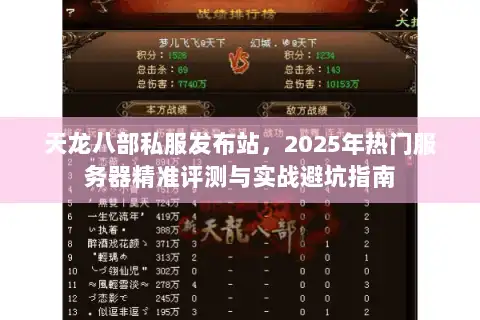 天龙八部私服发布站，2025年热门服务器精准评测与实战避坑指南