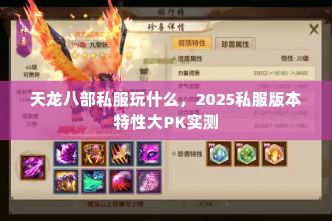 天龙八部私服玩什么，2025私服版本特性大PK实测