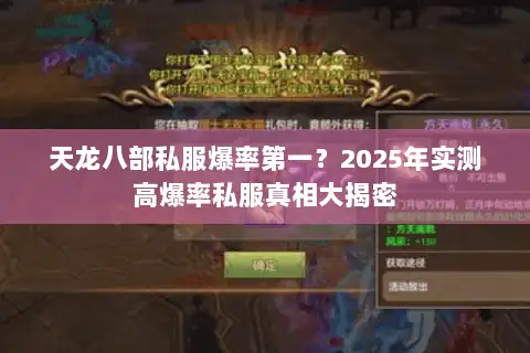 天龙八部私服爆率第一？2025年实测高爆率私服真相大揭密