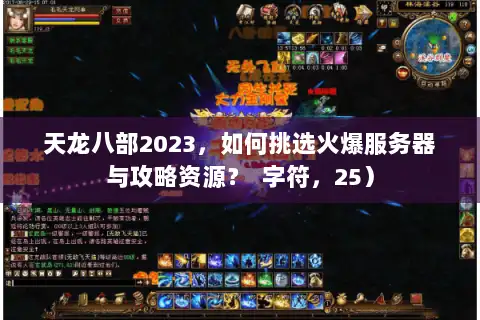 天龙八部2023，如何挑选火爆服务器与攻略资源？  字符，25）