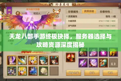 天龙八部手游终极抉择，服务器选择与攻略资源深度揭秘