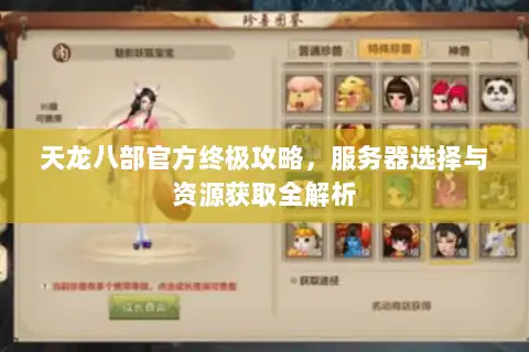 天龙八部官方终极攻略,服务器选择与资源获取全解析 天龙八部官方终极攻略,服务器选择与资源获取全解析