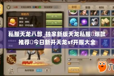 私服天龙八部_独家新版天龙私服▷爆款推荐◁今日新开天龙sf开服大全