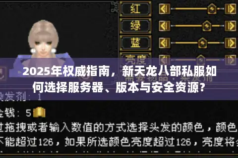 2025年权威指南,新天龙八部私服如何选择服务器、版本与安全资源? 2025年权威指南,新天龙八部私服如何选择服务器、版本与安全资源?