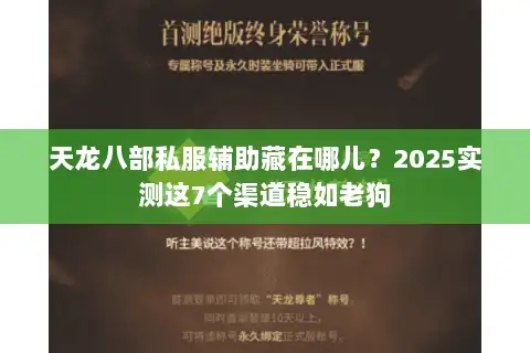 天龙八部私服辅助藏在哪儿?2025实测这7个渠道稳如老狗 天龙八部私服辅助藏在哪儿?2025实测这7个渠道稳如老狗