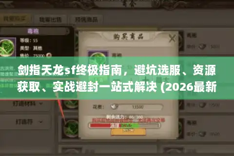 剑指天龙sf终极指南，避坑选服、资源获取、实战避封一站式解决 (2026最新版)