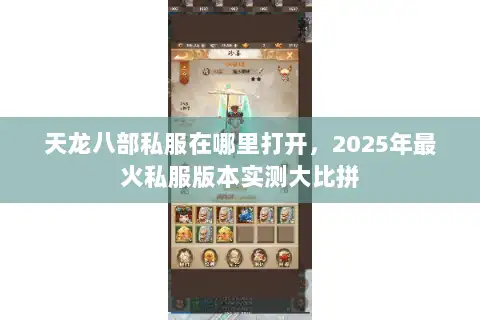 天龙八部私服在哪里打开，2025年最火私服版本实测大比拼
