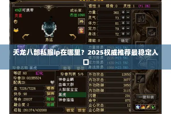 天龙八部私服ip在哪里?2025权威推荐最稳定入口 天龙八部私服ip在哪里?2025权威推荐最稳定入口