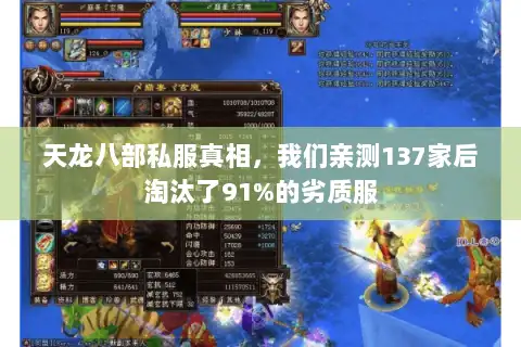 天龙八部私服真相，我们亲测137家后淘汰了91%的劣质服