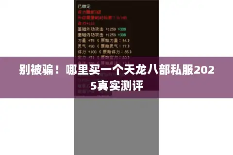 别被骗！哪里买一个天龙八部私服2025真实测评