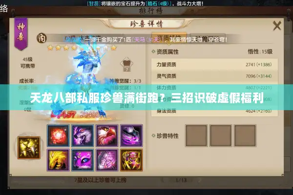 天龙八部私服珍兽满街跑？三招识破虚假福利