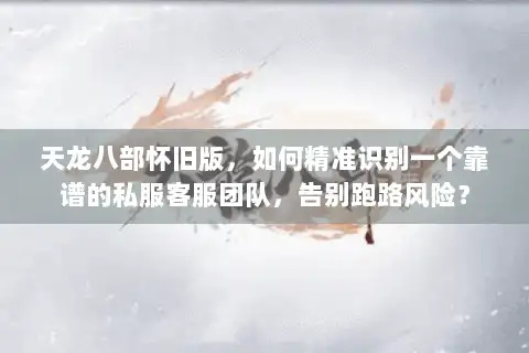 天龙八部怀旧版，如何精准识别一个靠谱的私服客服团队，告别跑路风险？