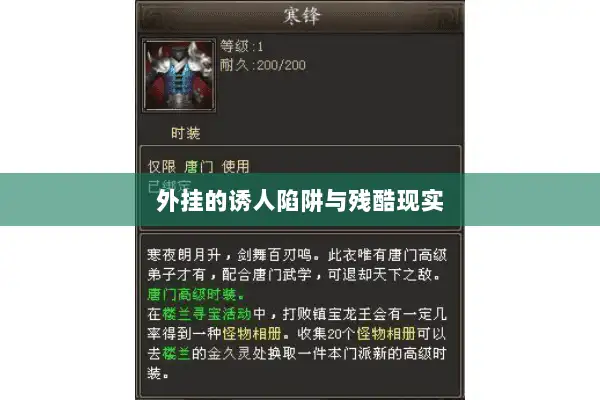 外挂的诱人陷阱与残酷现实