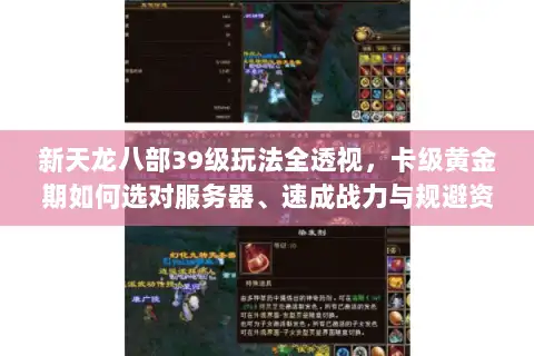 新天龙八部39级玩法全透视，卡级黄金期如何选对服务器、速成战力与规避资源陷阱？