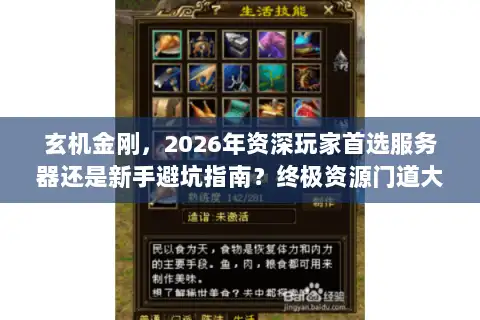 玄机金刚，2026年资深玩家首选服务器还是新手避坑指南？终极资源门道大揭秘