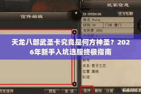 天龙八部武圣卡究竟是何方神圣？2026年新手入坑选服终极指南